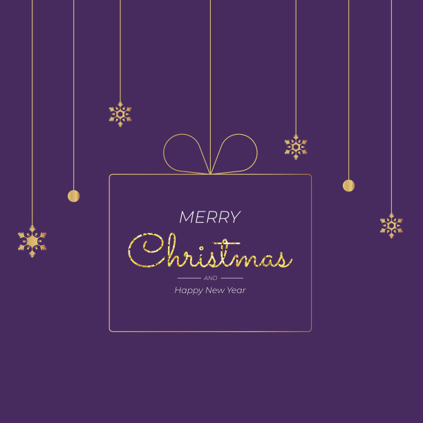 圣诞快乐和新年快乐卡片矢量设计。图片下载