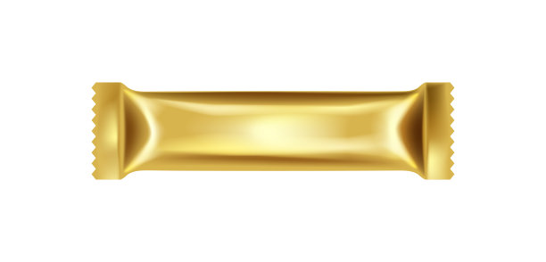 金条包装，适合巧克力棒、咖啡、可可、砂糖储存。空白包装模型图片下载