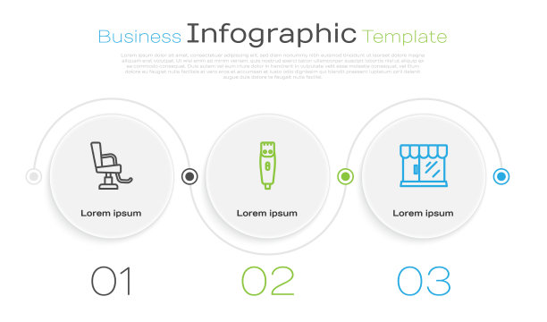 设线理发店椅、理发器及图片下载