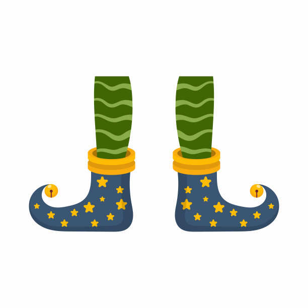 精灵的脚，精灵的鞋，圣诞老人助手的腿图片下载