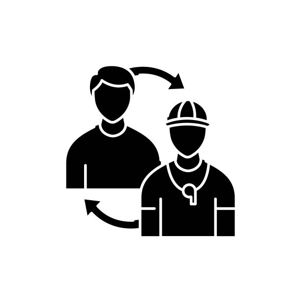 教练颜色线图标。象形图网页，移动应用程序，促销。图片下载