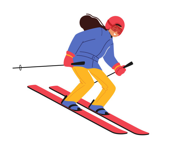 小女孩滑雪孤立的白色背景。儿童穿着暖和的运动服和护目镜滑雪下坡图片下载