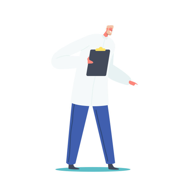 医生角色在医疗长袍与剪贴板在手。医院医护人员在工作。医学职业的员工图片下载