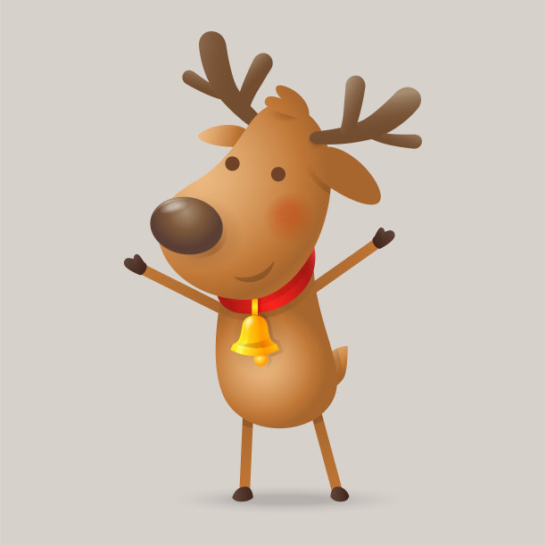 可爱的驯鹿矢量插图孤立图片下载