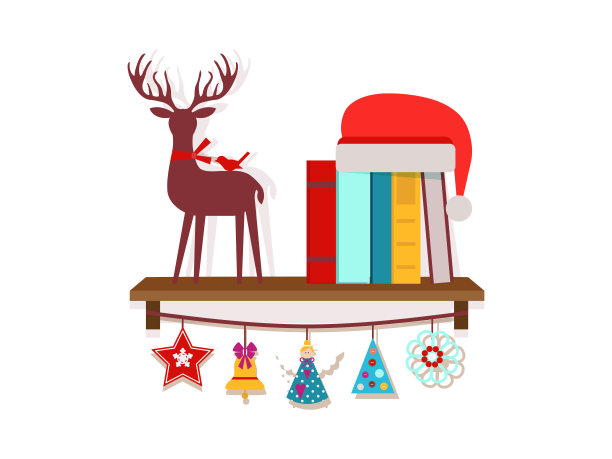 圣诞节货架装饰玩具和礼物图片下载