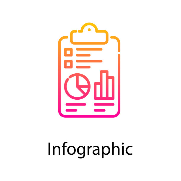信息图矢量渐变图标设计插图。Web分析符号在白色背景EPS 10文件图片下载