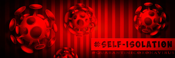 停止COVID-19 !在抽象的彩色背景上带有卡通风格文本的冠状病毒。有创意的海报或传单。图片下载