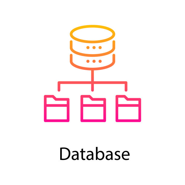 数据库矢量渐变图标设计插图。Web分析符号在白色背景EPS 10文件图片下载