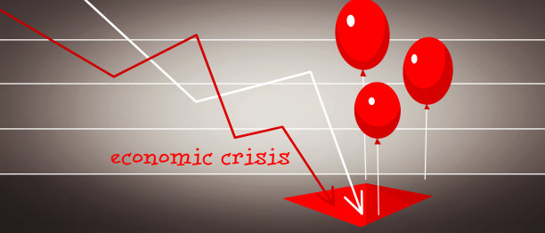 全球经济危机。抽象色彩创意插图。图片下载