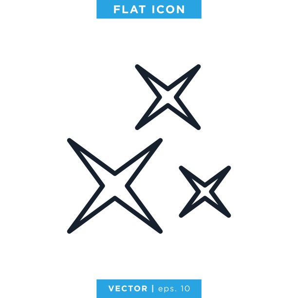 闪光图标矢量图例设计模板。可编辑的中风。图片下载