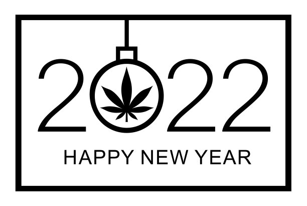 2022新年快乐，大麻叶背景素材图片
