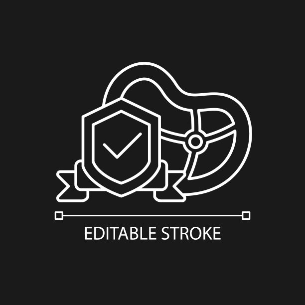 食品安全白色线性图标为黑色主题图片下载