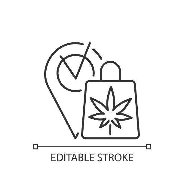 大麻药房线性图标图片下载