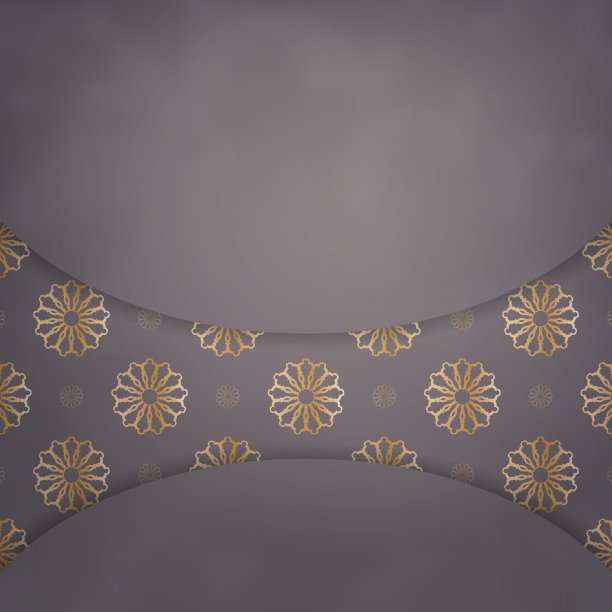 为排版准备的带有希腊黄金饰品的棕色传单。图片下载