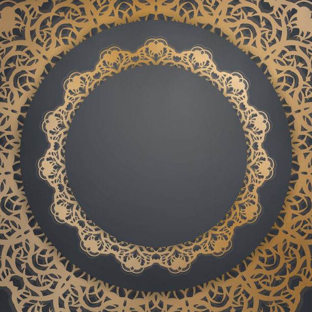 黑色小册子模板与印度黄金饰品为您的设计。图片下载