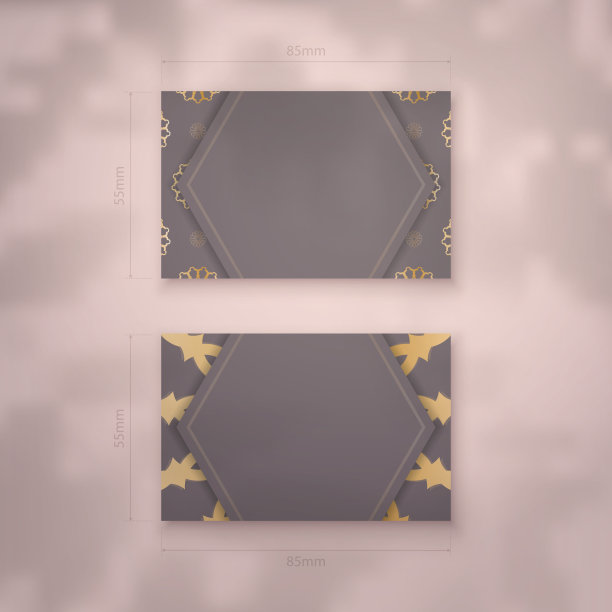 名片模板在棕色与复古黄金模式为您的业务。图片下载