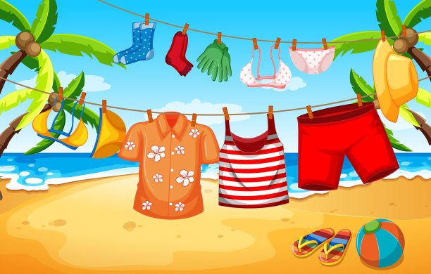 晾晒和悬挂室外背景衣服图片下载