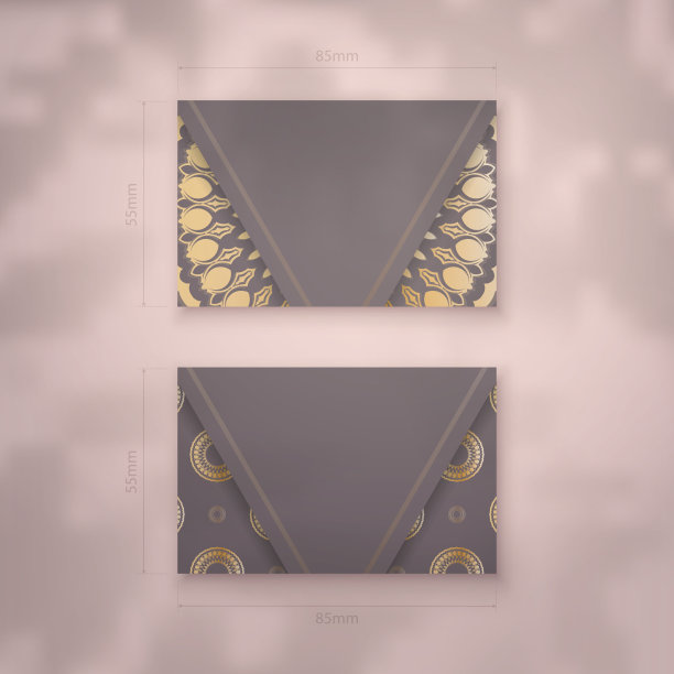 名片模板在棕色与印度黄金饰品您的品牌。图片下载