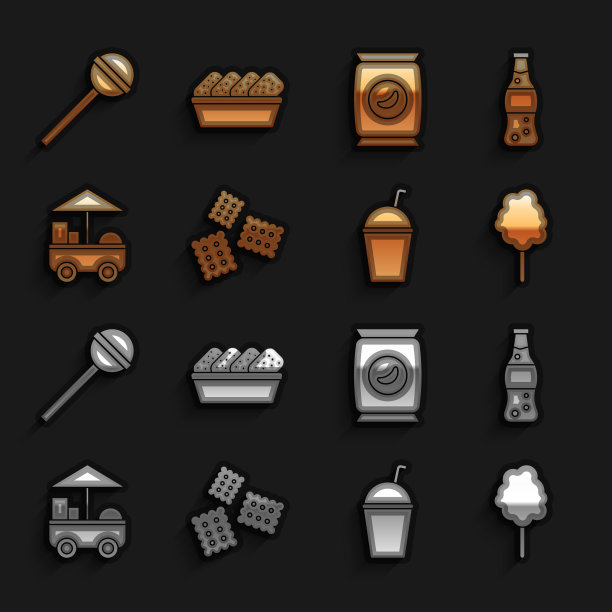 装饼干、饼干、水、棉花糖图片下载