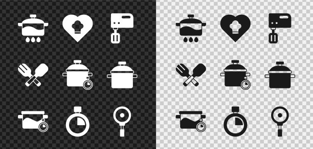 设置锅厨师帽电动搅拌机图片下载