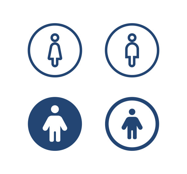 厕所标志矢量图标。男人和女人，男性和女性性别标志，公共导航图片下载