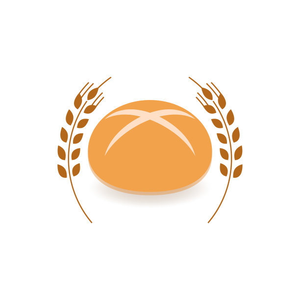 面包，带有耳朵的平面图标设计。矢量插图。图片下载