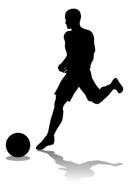 足球运动员剪影图片下载