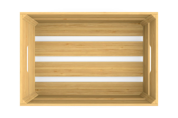 白色背景上的空木箱。孤立的3 d演示图片下载