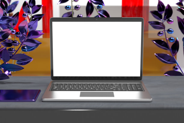 笔记本电脑屏幕模型以上三缸基座与背景产品展示舞台3d渲染显示图片下载