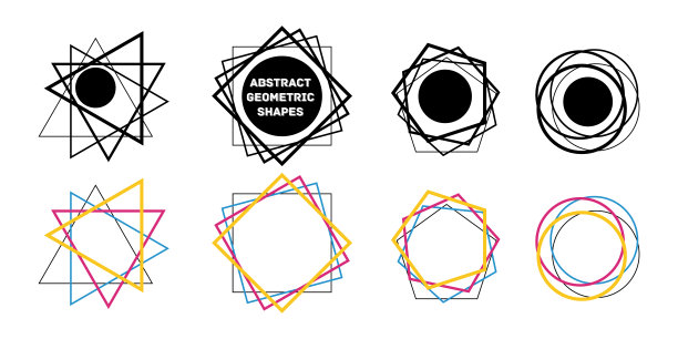 多边形的几何框架。设计元素的邀请卡，海报，传单，横幅，招贴，名片。装饰线边界隔离在白色背景上。矢量图图片下载