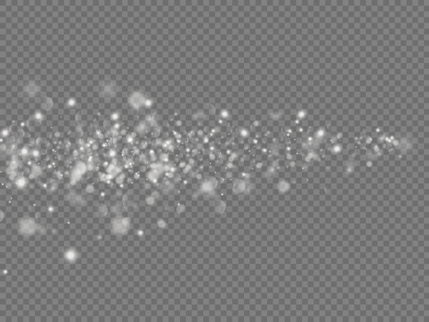 白色尘埃的火花与星、光的效果。图片下载