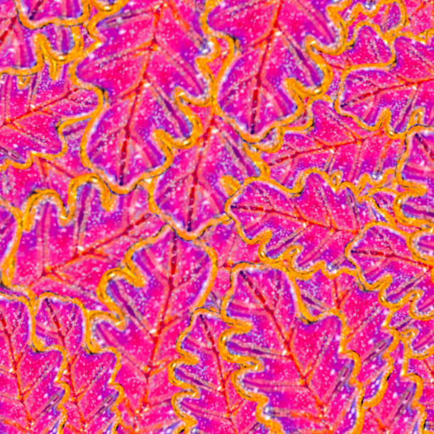 粉红色和紫色的叶子与雪花数码画春天的自然背景图片下载