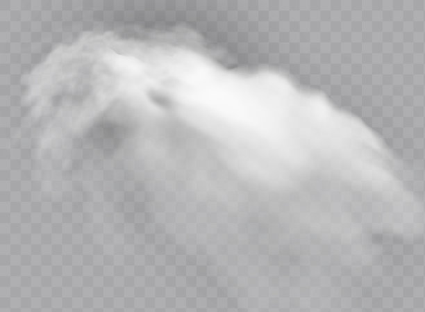 透明特效在雾或烟中脱颖而出。白云矢量，雾或烟雾图片下载