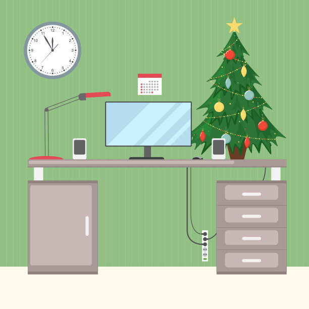 新年的工作场所。图片下载