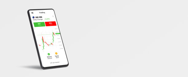 交易手机应用在智能手机横幅图片下载