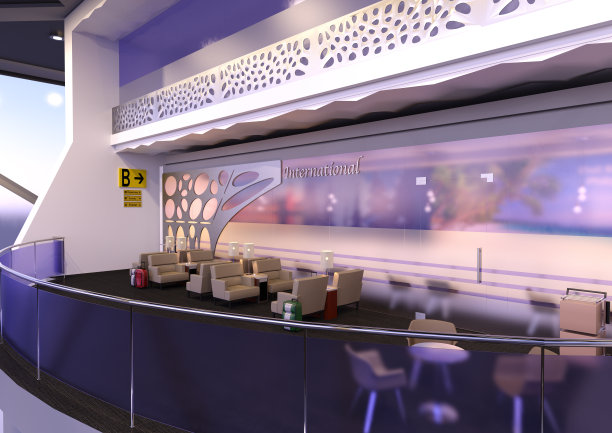 3D插图机场候机室图片下载