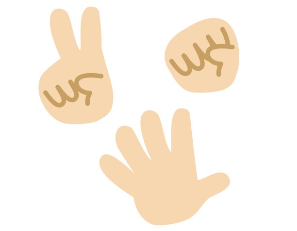 许多手徒手玩石头剪刀布/插图素材(矢量插图)图片下载