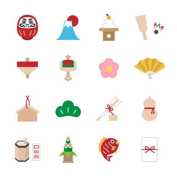 贺岁卡材料图标图片下载