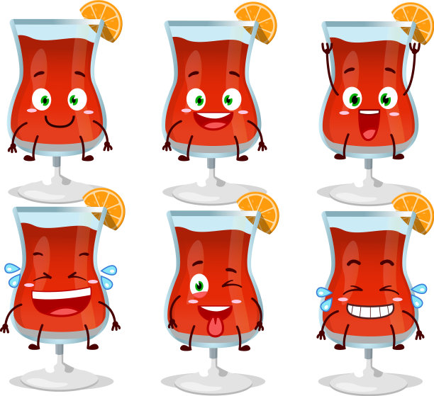 世界性鸡尾酒的卡通人物图片下载