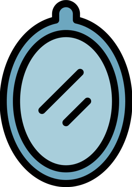 儿童房墙镜子图标颜色轮廓图片下载