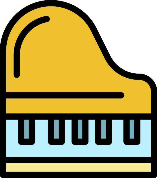 大钢琴图标颜色轮廓图片下载