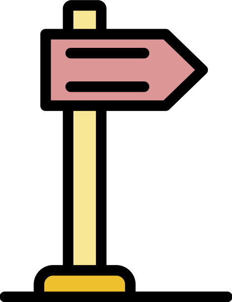 博物馆标志板图标颜色轮廓图片下载