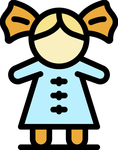 游戏娃娃图标颜色轮廓图片下载