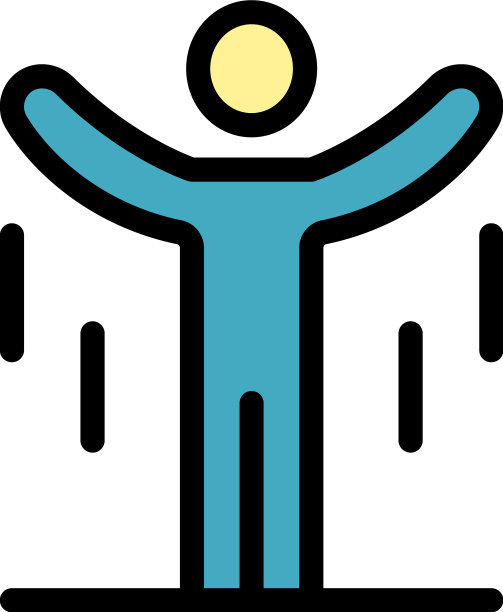 男人重力跳跃图标颜色轮廓图片下载