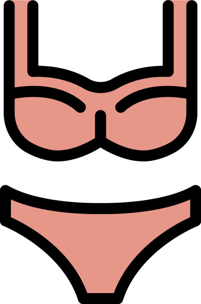 女孩泳装图标颜色轮廓图片下载