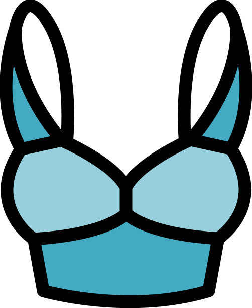 大胸罩图标颜色轮廓图片下载