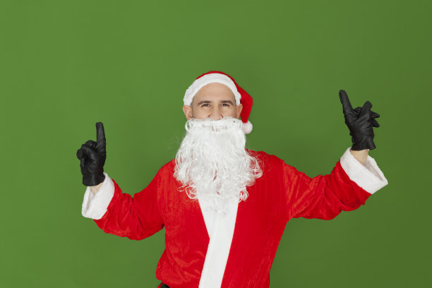 圣诞老人的食指向上跳舞图片下载