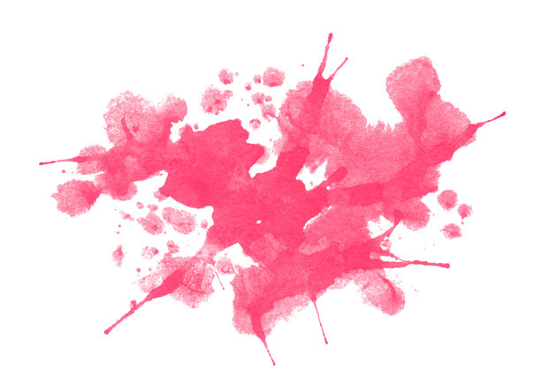 抽象粉红色水彩背景。手绘水彩斑点。图片下载