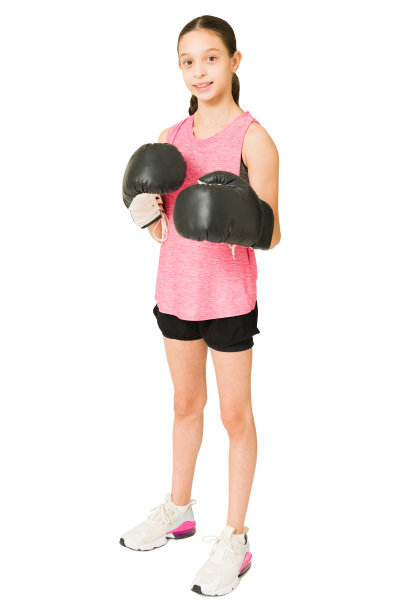 戴着拳击手套的运动女孩图片下载