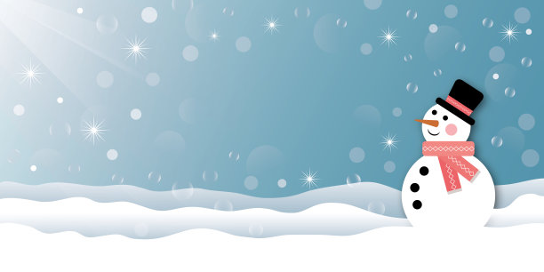 雪人与星光在雪白的背景。圣诞快乐和新年快乐概念。图片下载